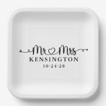 Tipografía de guiones Personalizada Sr. Sra. Boda