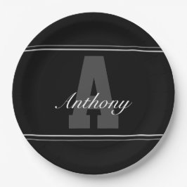 Plato De Papel Tipografía personalizada nombre placas de fiesta