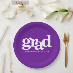 Plato De Papel Tipografía simple pura negrita moderna de graduaci