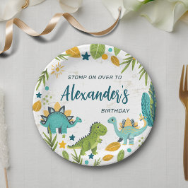 Plato De Papel Tirannosauro Jurásico Fiesta Dinosaurio Cumpleaños