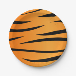 Plato De Papel Tiras de tigre