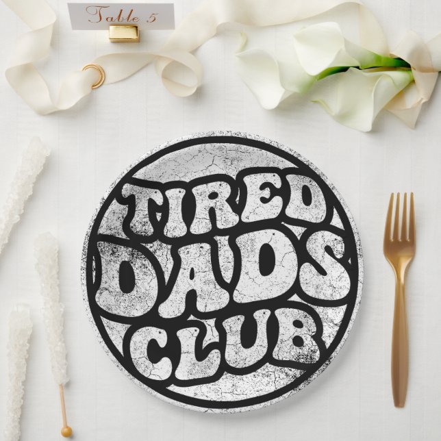 Plato De Papel Tired Dads Club Funny (Boda)