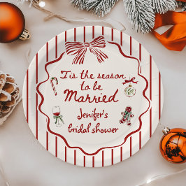 Plato De Papel Tis The Season Hand Drawn Christmas Bridal Shower