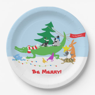 Plato De Papel Tis the Season Merry Paper Plates