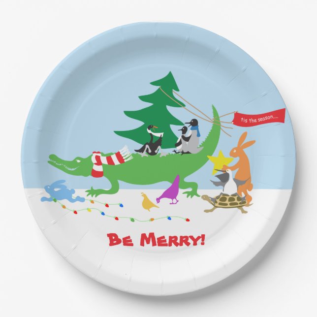 Plato De Papel Tis the Season Merry Paper Plates (Anverso)