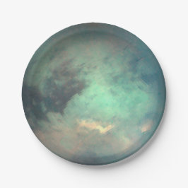 Plato De Papel Titán de la luna del planeta Saturno