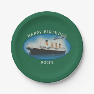 Plato De Papel Titanday Green RMS White Star Line Ship