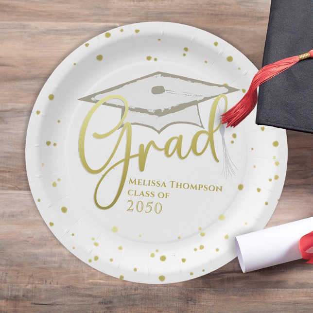Plato De Papel Título de graduado de caligrafía de oro de grado (Subido por el creador)