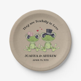 Plato De Papel ©Toadally in Love Cute Frog Boda personalizado