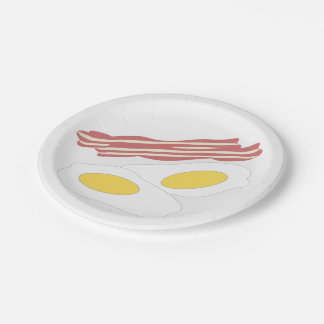 Plato De Papel Tocino y diseño de los huevos
