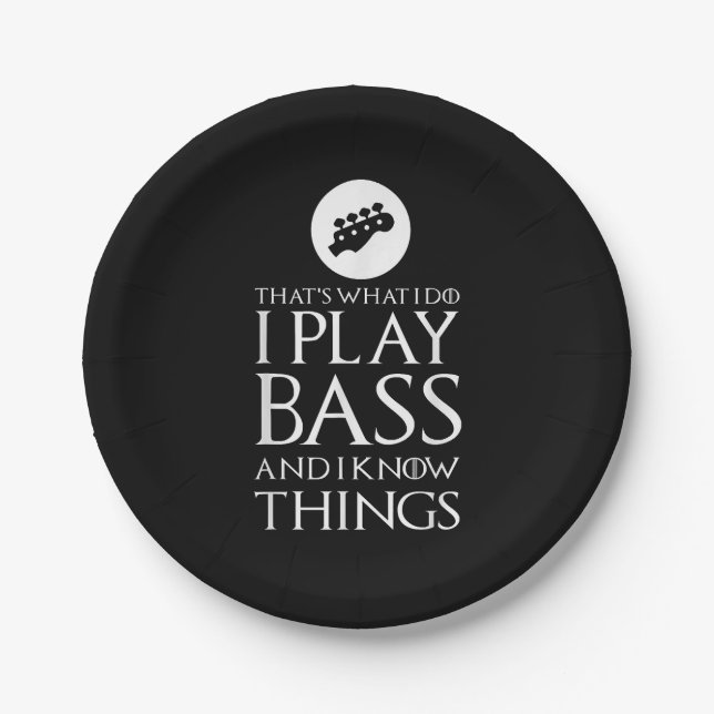 Plato De Papel Toco Una Graciosa Guitarra Bass (Anverso)