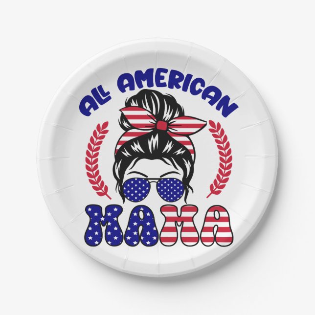 Plato De Papel Toda la Mamá Americana (Anverso)