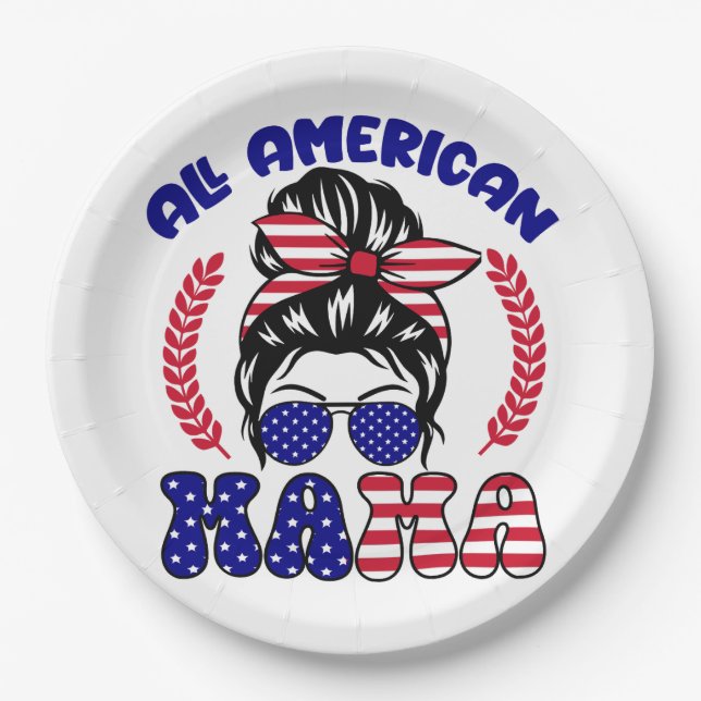Plato De Papel Toda la Mamá Americana (Anverso)