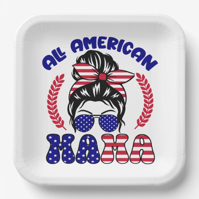 Plato De Papel Toda la Mamá Americana (Anverso)