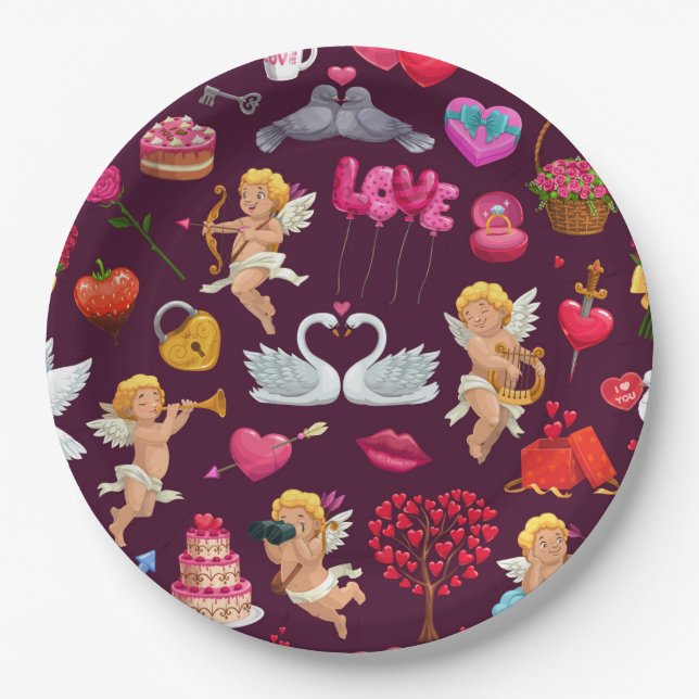 Plato De Papel Todas las cosas Valentine (Anverso)
