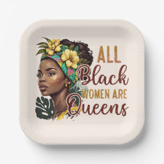 Plato De Papel Todas las mujeres negras son reinas