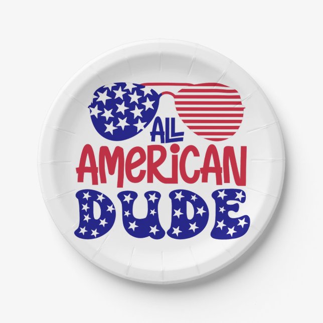 Plato De Papel Todas las placas de papel de American Dude (Anverso)