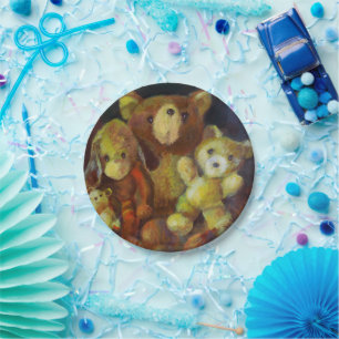 Plato De Papel Todavía la vida con Teddy Bears