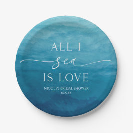 Plato De Papel Todo lo que quiero es amar la ducha de novias en e