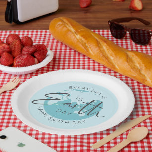 Plato De Papel Todos los días es la tipografía del Día de la Tier