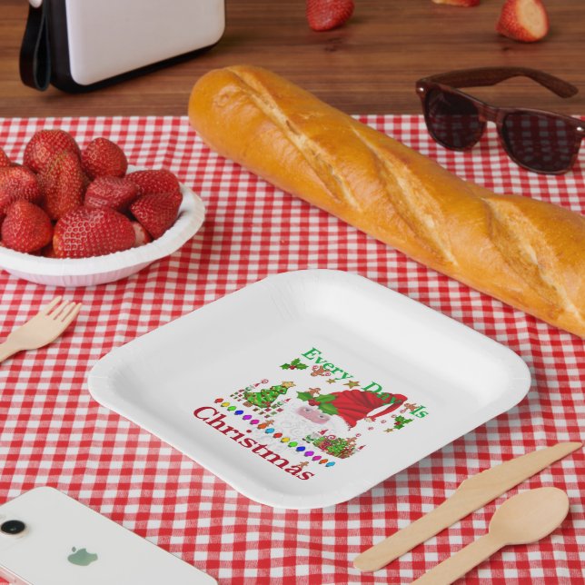 Plato De Papel Todos los días hay Navidades (Picnic)