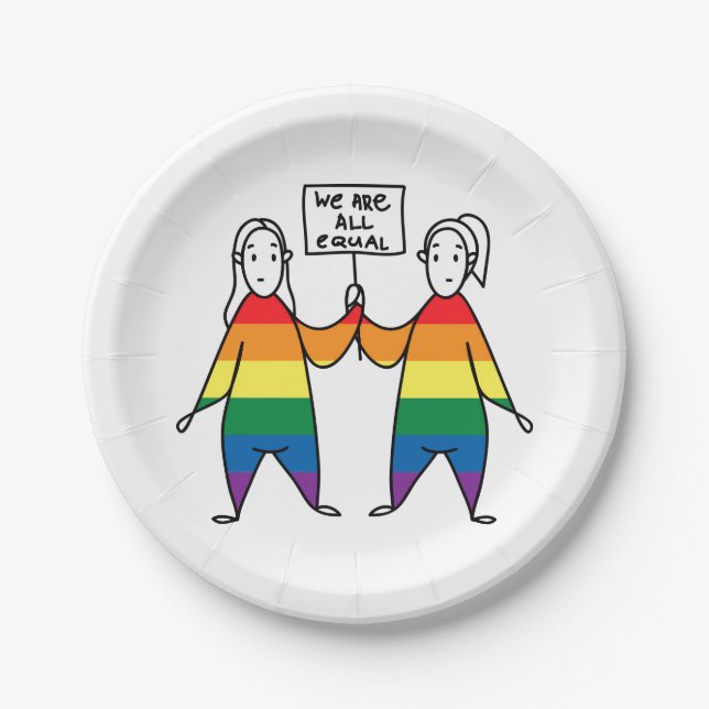 Plato De Papel Todos somos iguales (Anverso)