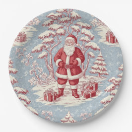 Plato De Papel Toile Christmas