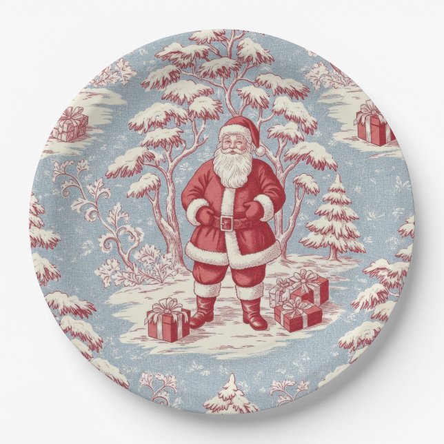 Plato De Papel Toile Christmas  (Anverso)