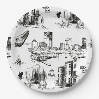 Plato De Papel Toile de Boston