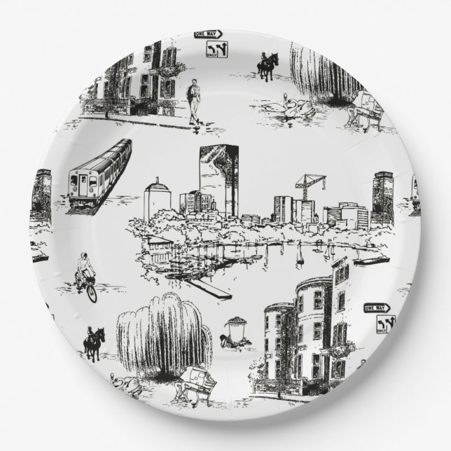 Plato De Papel Toile de Boston (Anverso)