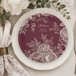 Plato De Papel Toile de País Francés
