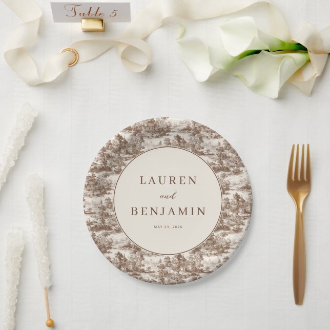 Plato De Papel Toile de Romance Wedding (Boda)