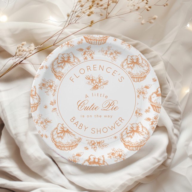 Plato De Papel Toile Little Cutie Pie ducha de bebé (Subido por el creador)