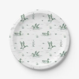 Plato De Papel Toile Mallard Duck Gender Neutral