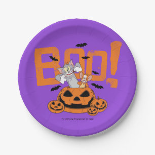 Plato De Papel Tom y Jerry  Feliz Boo de Halloween