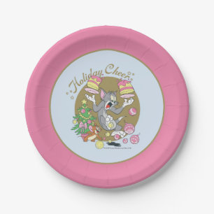 Plato De Papel Tom y Jerry Holiday Cheer