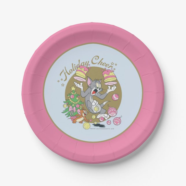 Plato De Papel Tom y Jerry Holiday Cheer (Anverso)