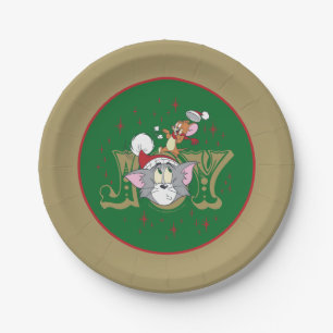 Plato De Papel Tom y Jerry Holiday Joy
