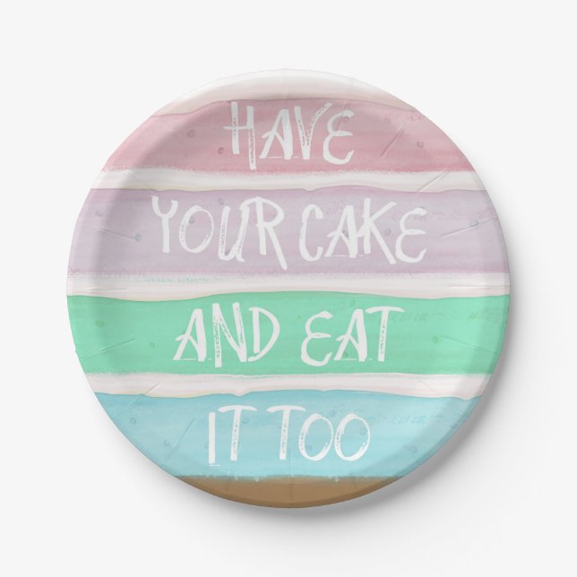 Plato De Papel Toma tu pastel (Anverso)