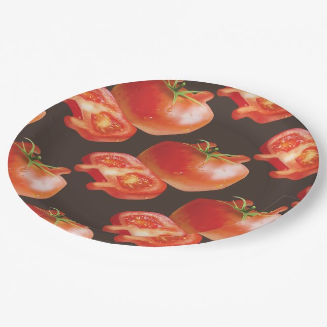 Plato De Papel Tomate fresco (Angular)