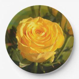 Plato De Papel Tómate tiempo para oler la rosa amarilla