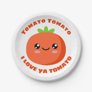 Plato De Papel Tomate tomate te amo tomate