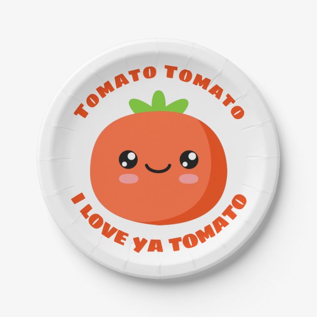 Plato De Papel Tomate tomate te amo tomate (Anverso)