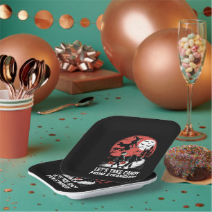 Plato De Papel Tomemos Caramelos de Extraños Divertido Halloween