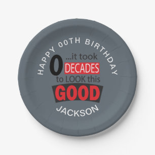 Plato De Papel Tomó 0 Décadas parecerse a esto bueno - gris