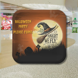 Plato De Papel Tonight We Fly Halloween