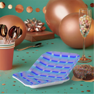 Plato De Papel Tonos azules