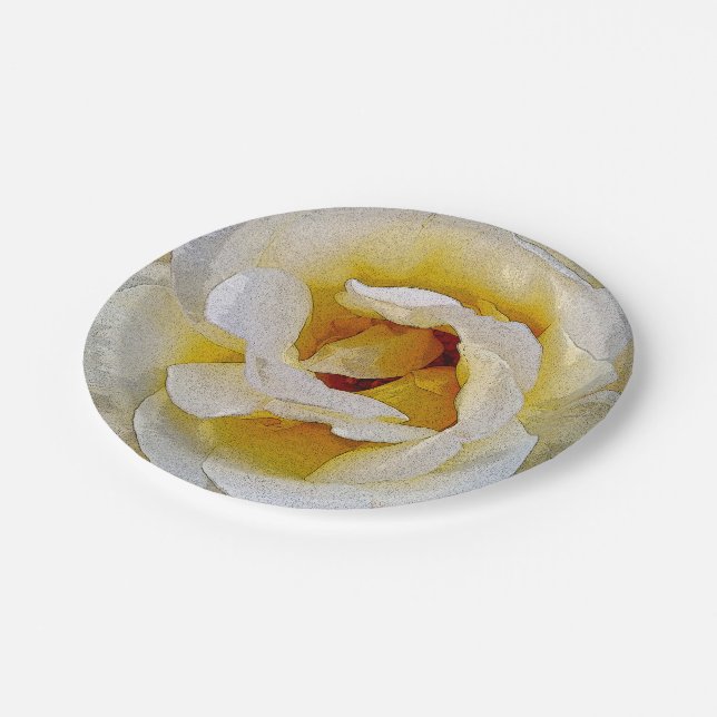 Plato De Papel tonos blancos a amarillos (Angular)