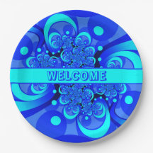 Tonos de arte fractal azul moderno abstracto