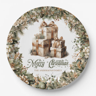 Plato De Papel Tonos neutros rústicos de tierra regalos de oro ve